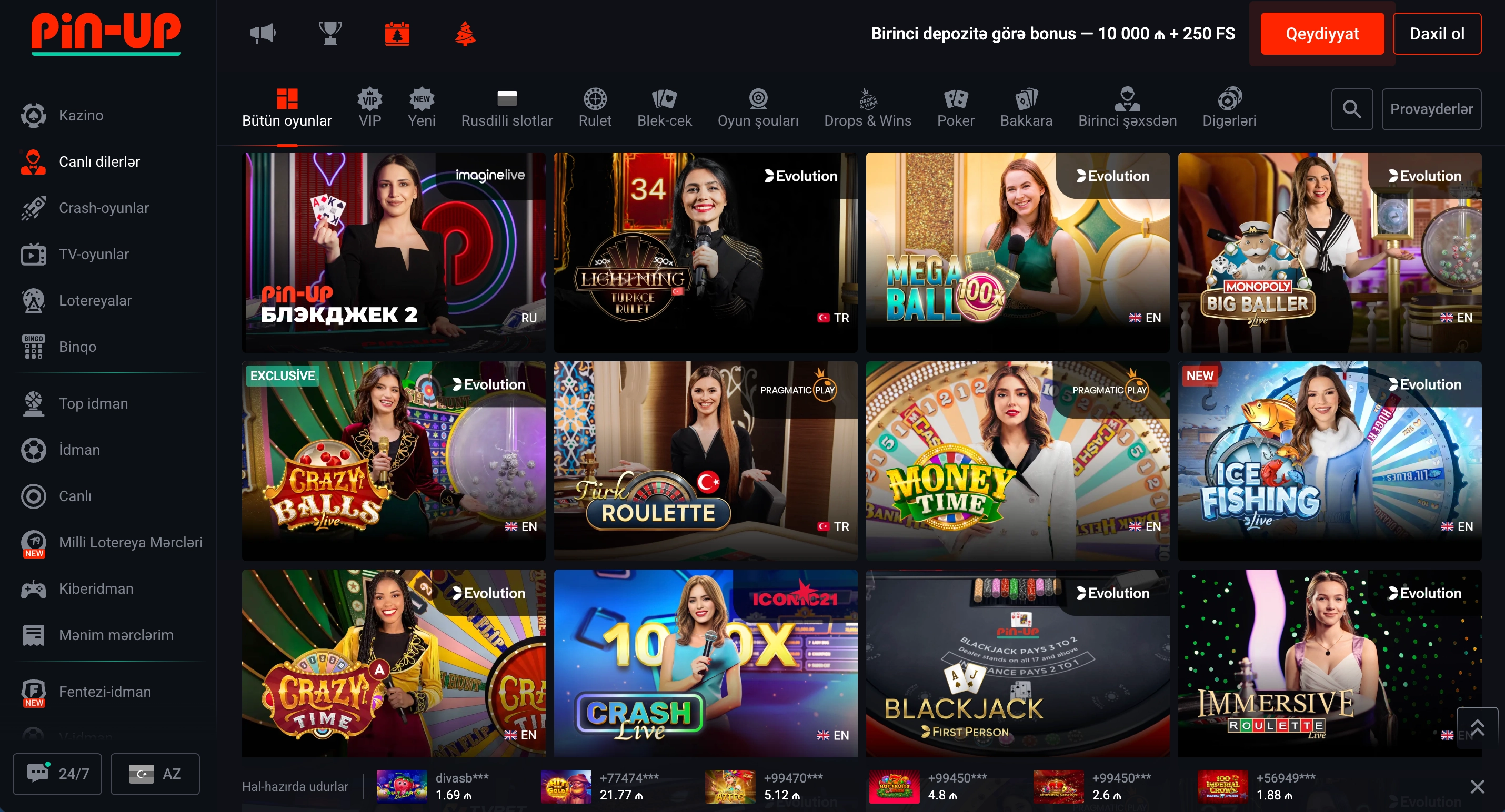 Canlı dilerlərlə oyun